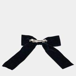 مملوكة مسبقًا Chanel Black velvet ribbon hairpin