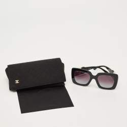 Pre Owned نظارات شمسية شانيل CC مربعة 5474 Q متدرجة سوداء