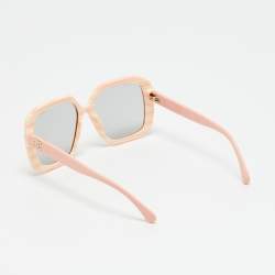 مملوكة مسبقًا Chanel Peach/Grey 71599 Stripe Frame Sunglasses