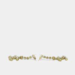 مملوكة مسبقًا Chanel Logo Gold Tone Earrings