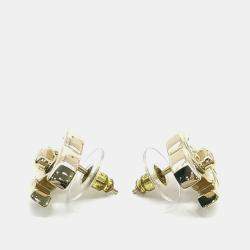 مملوكة مسبقًا Chanel Gold Tone Logo Earrings