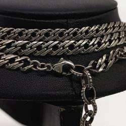 مملوكة مسبقًا قلادة لؤلؤ شعار شانيل مطلية بالفضة