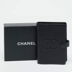 Pre Owned دفتر أجندة جلد كافيار أسود شانيل بعلامة كوكو