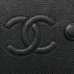 Pre Owned دفتر أجندة جلد كافيار أسود شانيل بعلامة كوكو