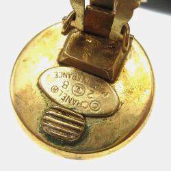 Pre Owned أقراط شانيل كلوب أون قلب دالّي بلؤلؤ صناعي وأسود 28