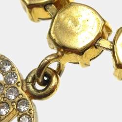 Pre Owned Chanel Rhinestone Chain Bracelet Gold