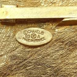 Pre Owned Chanel Bow And Arrow Heart Brooch Gold