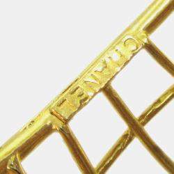 Pre Owned Chanel Birdcage Dangle Earrings Clip-On Gold