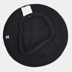 مملوكة مسبقًا Chanel 98P 10814xM04 #57 Beret Hat Black Wool