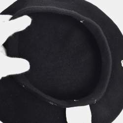 مملوكة مسبقًا Chanel 98P 10814xM04 #57 Beret Hat Black Wool