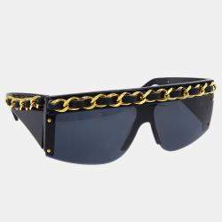 مملوكة مسبقًا Chanel Chain Sunglasses Eyewear Black Acrylic