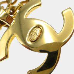 Pre Owned Chanel Turnlock Chain Pendant Necklace Gold