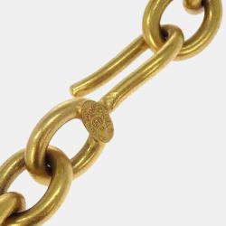 Pre Owned قلادة سلسلة شانيل بندول الدفة لون ذهبي 94P