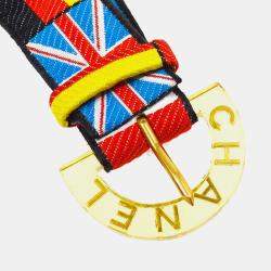 Pre Owned Chanel National Flag Buckle Belt Canvas Multicolor