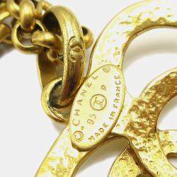 Pre Owned قلادة سلسلة قلب شانيل ذهبية اللون