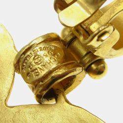 Pre Owned أقراط دلاية قلب شانيل بتثبيت كليب ذهبية