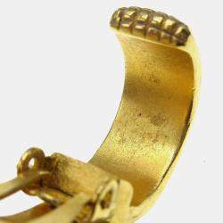 Pre Owned أقراط دلاية قلب شانيل بتثبيت كليب ذهبية