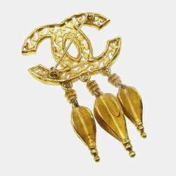 مملوكة مسبقًا دبوس شانيل سي سي شرابة ذهبي