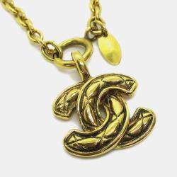 Pre Owned Chanel Cc Chain Pendant Necklace Gold