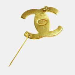 مملوكة مسبقًا Chanel Turnlock Brooch Pin Gold Small