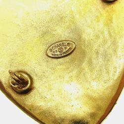 مملوكة مسبقًا دبوس شانيل قلب ذهبي