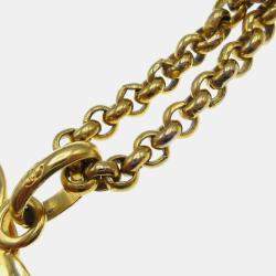 Pre Owned قلادة شانيل سلسلة قلب ذهبية اللون