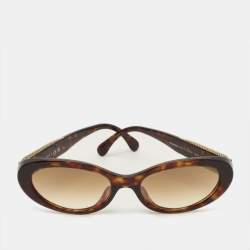 مملوكة مسبقًا Chanel Tortoise Brown Gradient 5515 A Oval Sunglasses
