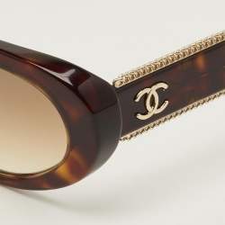 مملوكة مسبقًا Chanel Tortoise Brown Gradient 5515 A Oval Sunglasses