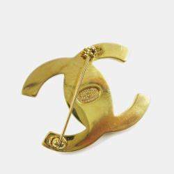 مملوكة مسبقًا Chanel Turnlock Brooch Pin Gold Large