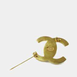 مملوكة مسبقًا Chanel Turnlock Brooch Pin Gold Large