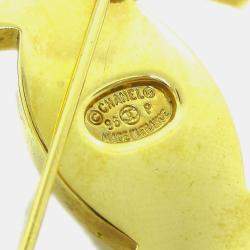 Pre Owned Chanel Turnlock Brooch Pin Gold Large