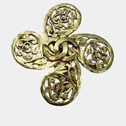 Pre Owned Chanel Brooch Pin Gold