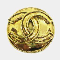 Pre Owned Chanel Medallion Brooch Pin Gold