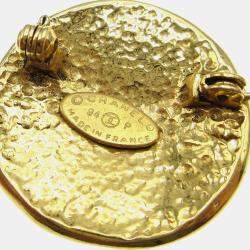 Pre Owned Chanel Medallion Brooch Pin Gold
