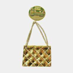 Pre Owned Chanel Bag Brooch Pin Gold