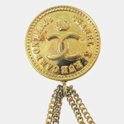 مملوكة مسبقًا Chanel Bag Brooch Pin Gold