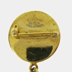 Pre Owned دبوس بروش حقيبة شانيل ذهبي