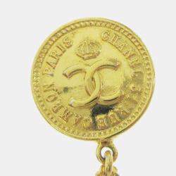 Pre Owned دبوس بروش حقيبة شانيل ذهبي