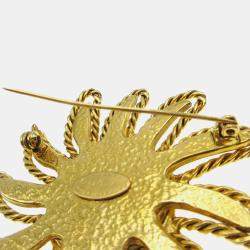 Pre Owned دبوس بروش شانيل شمس ذهبي