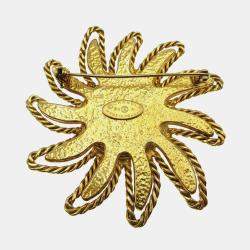 Pre Owned دبوس بروش شانيل شمس ذهبي