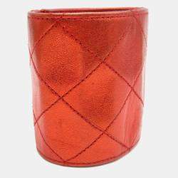 مملوكة مسبقًا Chanel Turnlock Bangle Red Lambskin