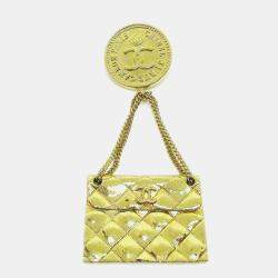 Pre Owned Chanel Bag Brooch Pin Gold