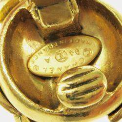 Pre Owned أقراط شانيل CC ثلاثية مشبك لون ذهبي