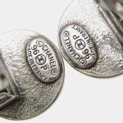 مملوكة مسبقًا Chanel Medallion Dangle Earrings Gold Silver Clip-On