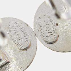 مملوكة مسبقًا Chanel Medallion Dangle Earrings Gold Silver Clip-On