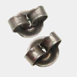 مملوكة مسبقًا Chanel Button Pierced Earrings Rhinestone Black