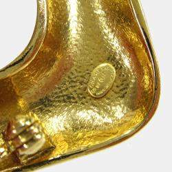 Pre Owned Chanel Rhombus Brooch Pin Gold