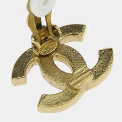 مملوكة مسبقًا Chanel Gold Cc Earrings Clip-On
