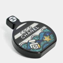 مملوكة مسبقًا Chanel Black/White Glitter Resin Perfume Bottle Brooch