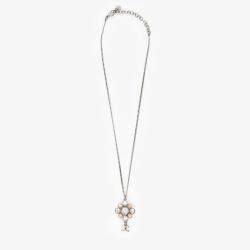 Pre Owned Chanel 2012 Silver Toned Crystal Drop CC Pendant Necklace